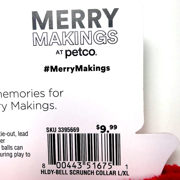 NEW MERRY MAKINGS Jingle Bell-Embellished Red Velvet Pet Neckpiece L/XL - Picture 10 of 15